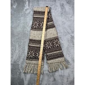 Unbranded Women's Knit Scarf Brown Beige Patterned One Size